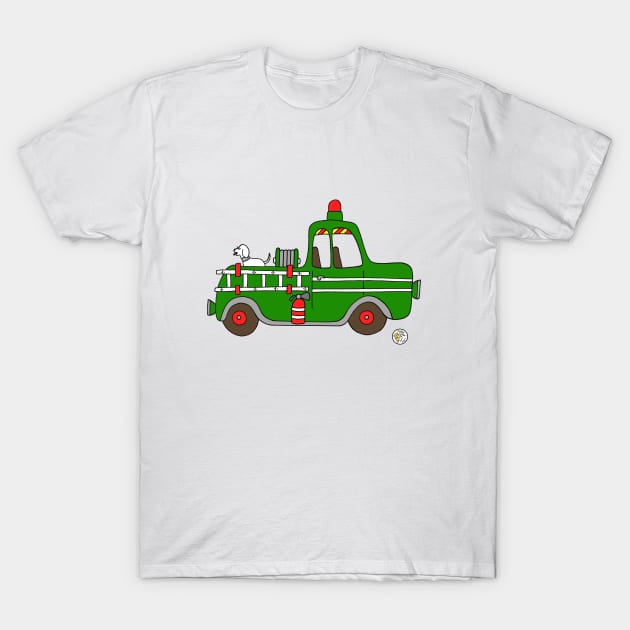 Green Fire Truck T-Shirt by Mellowdays